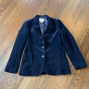 VTG Black Velvet Blazer Sport Jacket Old‎ Money Preppy Classic Academia Sz 10